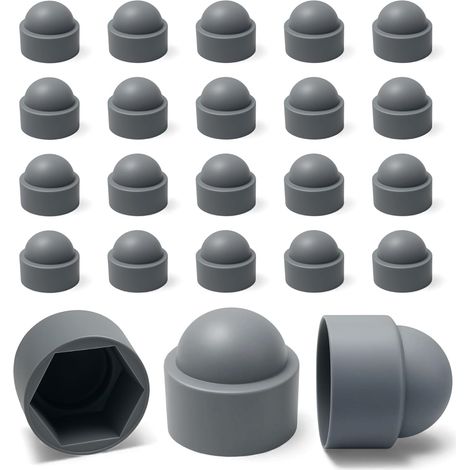 20 M12-mutternkappen – 18-mm-schlüsselweite – Muttern- Und Schraubenschutz – Robuste Graue Kunststoffkappen – Dekorative Schraubenabdeckungen, Rostschutz Und Sauberes Finish – Diy