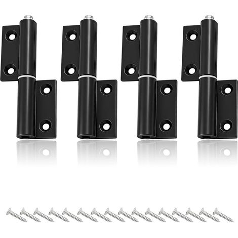 Paar Schwarze Türscharniere, Hochfeste Aluminium-türscharniere, Türscharniere Mit 24 Schrauben, Für Türen, Schränke Und Fenster
