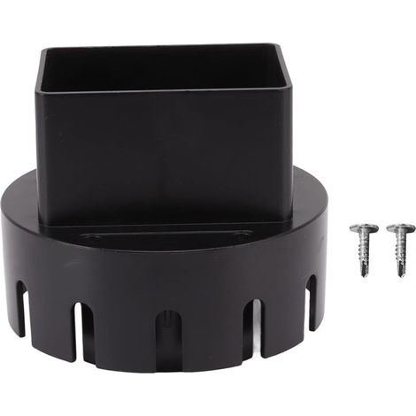 Regenwasser-fallrohradapter, Dachrinnen-fallrohradapter Für Abflussrohre, Kunststoff-abflussadapter, Rohrverbinder (schwarz S 2x3 Zoll)