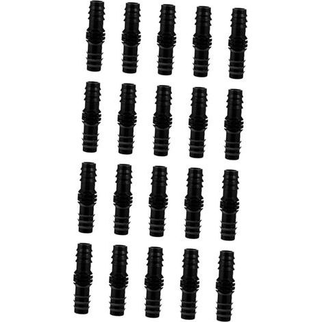 Packung Mit 20 Geraden Widerhakenverbindern Für Tropfbewässerungsschläuche, Schwarz, 16 Mm, Bewässerungszubehör Für Gärten Und Landwirtschaftliche Nutzpflanzen.