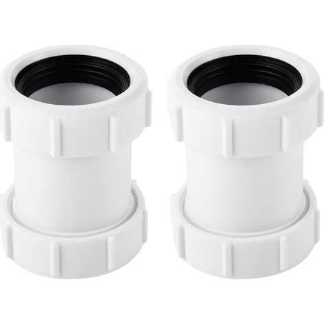 Set Mit 2 Geraden 40-mm-pvc-rohrverbindern, Rohrverlängerungsverbindern, Sanitärarmaturen Für Badewanne, Küchenspüle Und Duschwanne
