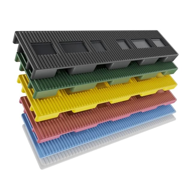 BAUHELD Abstandshalter Unterlegplatten Kunstsstoff Set 100 x 30 mm 1-6 mm 50 Stück
