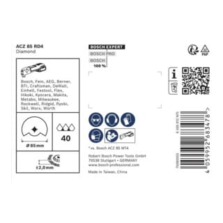 Bosch EXPERT Segmentsägeblatt ACZ 85 RD4 Grout Segment Blade, 85 mm, 10-tlg.