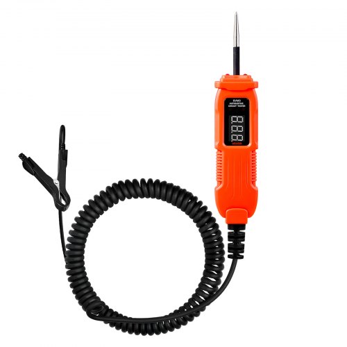 VEVOR Kfz Stromkreistester Elektroprüfer mit Stromkreissonde & LED-Bildschirm & Beleuchtung, 3-72 DCV Spannungsprüfer mit 3,5 m Kabel & ABS-Gehäuse,