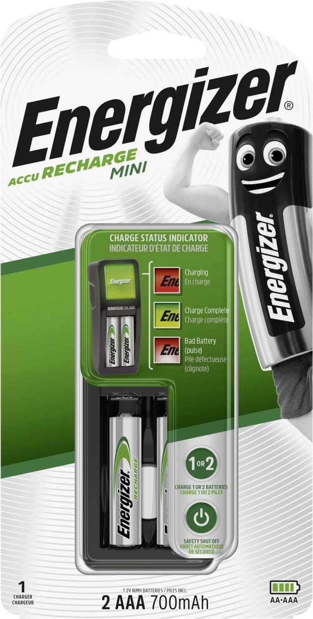 Mini Charger inkl. 2-Micro aaa Akkuladegeräte - Energizer