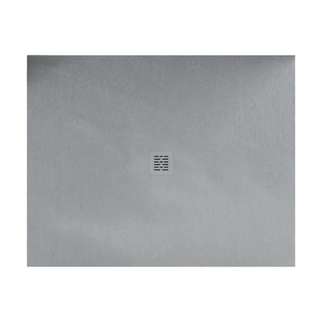 Stano. - Mineralguss-Duschwanne extra flach centro Schieferoptik grau 120x140 cm Auslaufschutz in Farbe