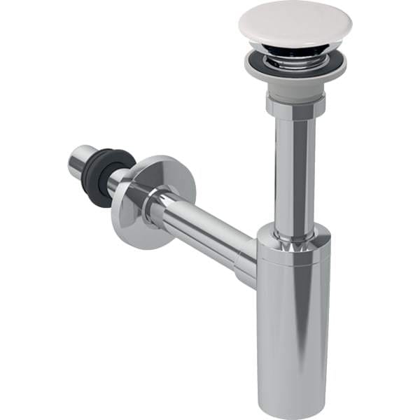 Geberit - one - Design Siphon mit Ablauf, verchromt/weiß 151.019.01.1