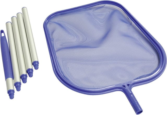 Steinbach Poolkescher flach 24 x 32 cm blau mit teilbarer Aluminiumstange bis 150 cm
