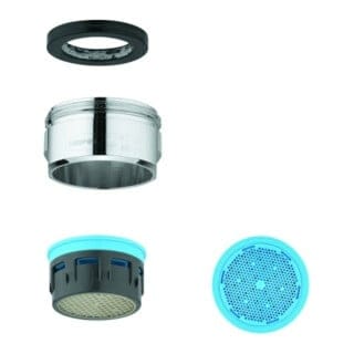 Grohe Strahlregler Chrom, Außengewinde M24x1, Durchflussklasse A, 13,5-15,0l/min 3bar, verstellbarer Mousseur