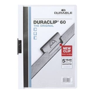Durable - Klemmmappe duraclip® 60 din A4 Hartfolie Farbe der Rückseite: weiß Farbe der Klemme: schwarz