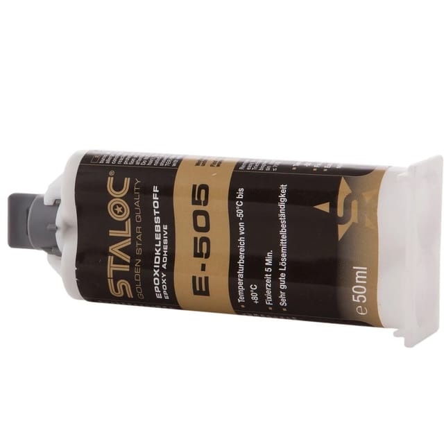 E-505 Epoxidklebstoff 50 ml transparent, Allzweckkleber, Metallkleber 2K ohne Mischer - Staloc