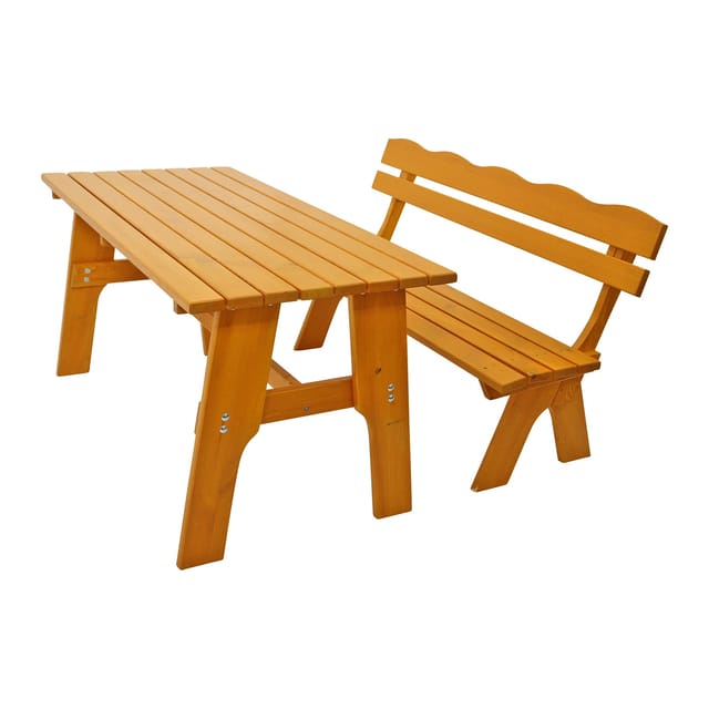 Degamo - Garnitur freital 2-teilig (1x Bank 150cm, 1x Tisch 72x150cm), Kiefer massiv