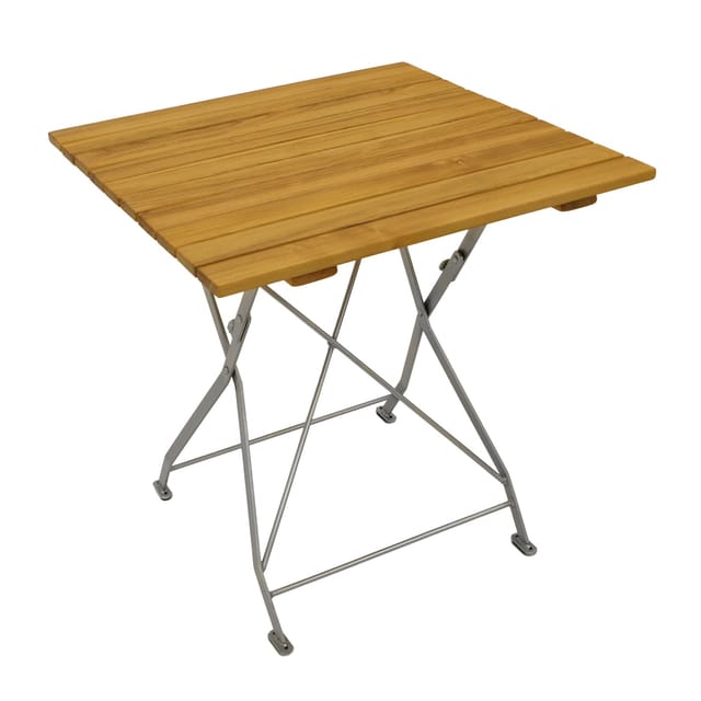 Klapptisch BAD TÖLZ 70x70cm, Flachstahl verzinkt + Robinie