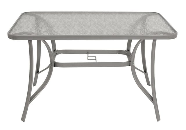 Degamo - Gartentisch 120x70cm, Metall grau + Glas