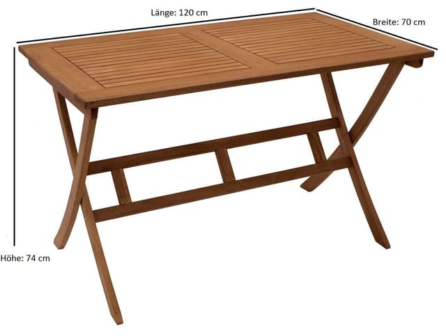 Degamo - Klapptisch bonita 120x70cm, Eukalyptus geölt
