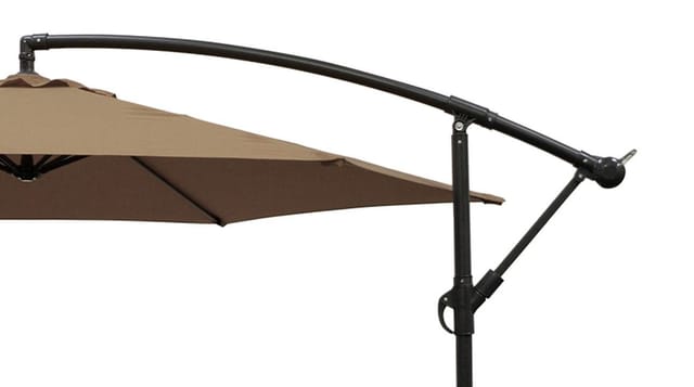 Ampelschirm Aluminium 300cm taupefarben, mit Kurbel, Untergestell Aluminium, Material Bezug 100% Polyester, Gewicht 10kg