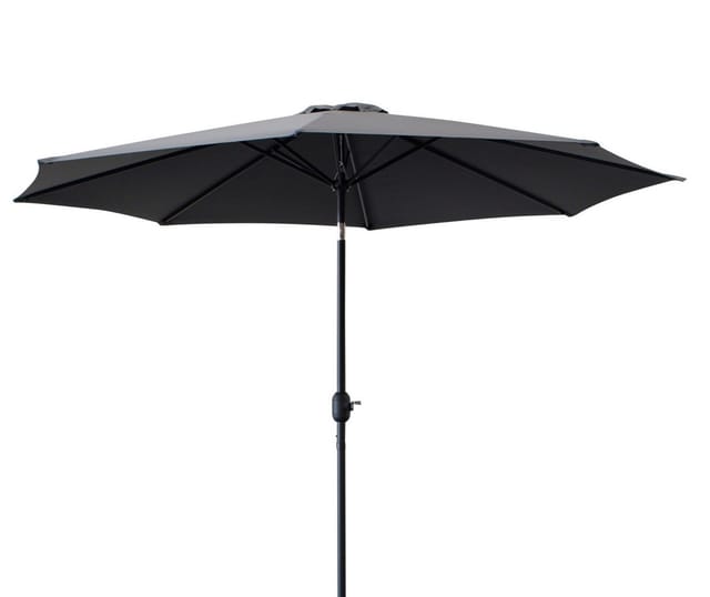 Marktschirm Aluminium 300cm grau knickbar, mit Kurbel, Material Bezug 100% Polyester, Gewicht 6kg