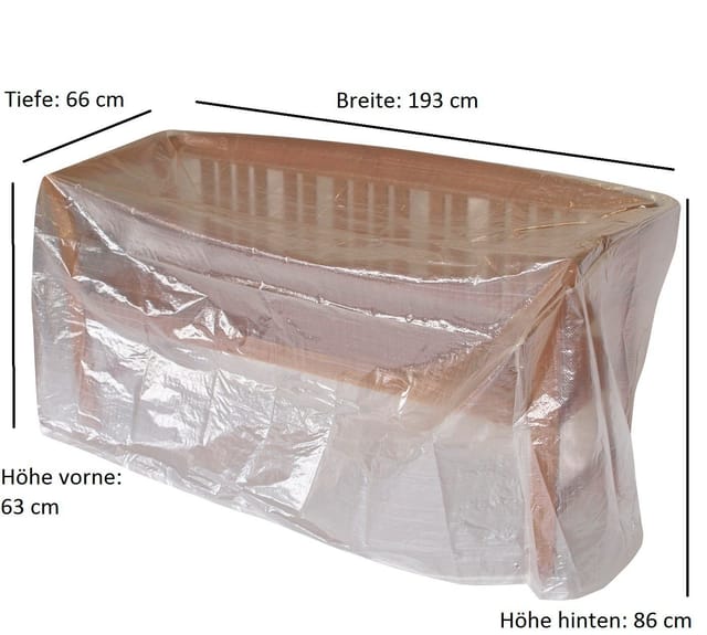 Abdeckhaube Bank 4-sitzer 193cm, PE transparent