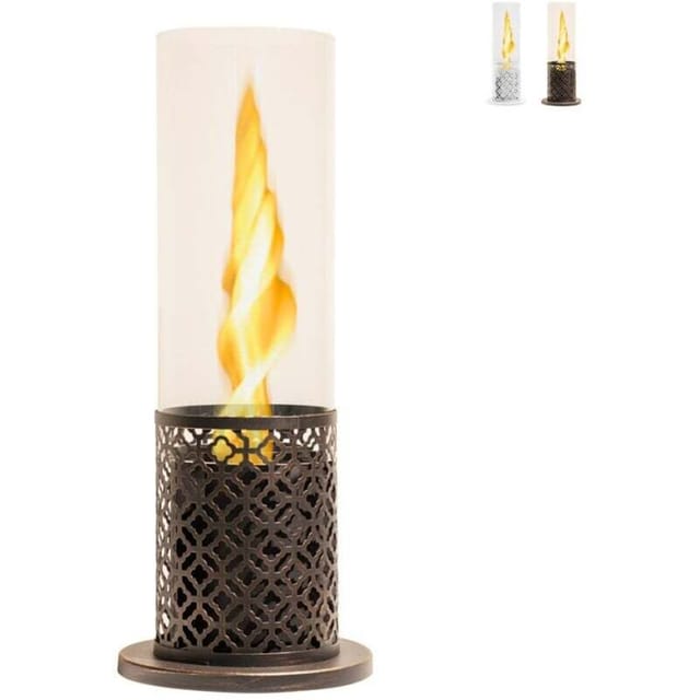 Divina Fire - Bioethanol-Tisch-Biokamin tolosa Black Gold D20 x H49,5 innen außen