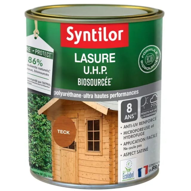UHP-Beize auf biologischer Basis, Naturschutz, 8 Jahre, seidenmatt, Teak, 1 l SYNTILOR