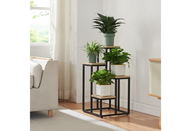[en.casa] - Blumentreppe Ameland Metall Schwarz