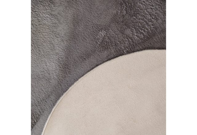 Paco Home - Teppich Wohnzimmer Kurzflor Modernes Kunstfell Fellform Weich Einfarbig Rutschfest Anthrazit, 80x120 cm Fell-Form