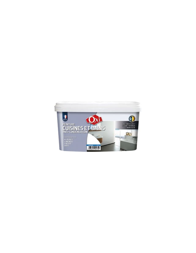 Wand-/Deckenfarbe Küche und Bad Matt Weiß 2,5 l - Oxi