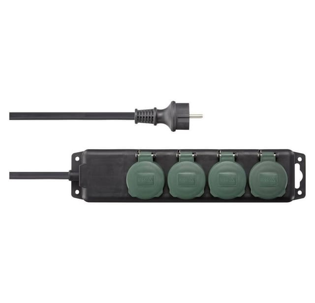 Sygonix - SY-5145340 Steckdosenleiste Schwarz, Grün Schutzkontakt 1 St.