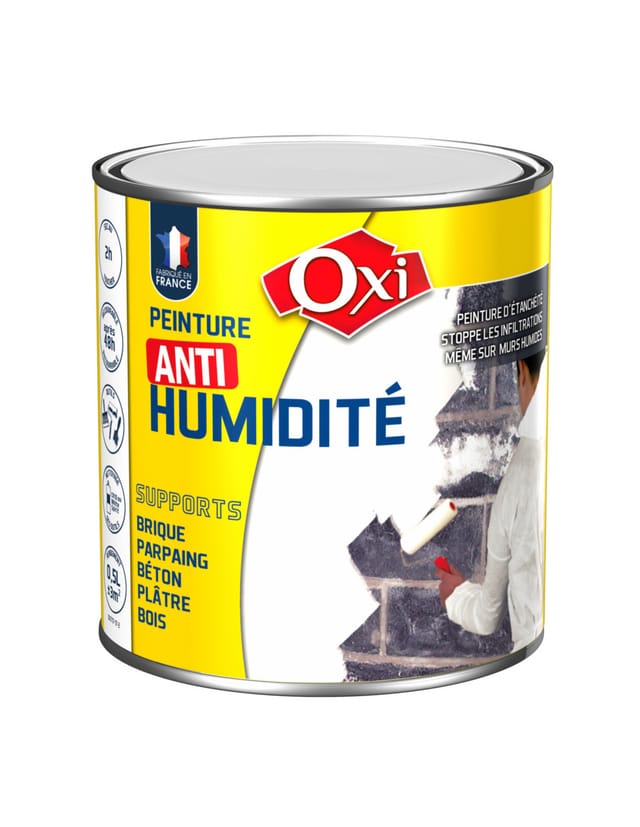 Feuchtigkeitsbeständige Farbe 0,5 Liter Weiß - Oxi