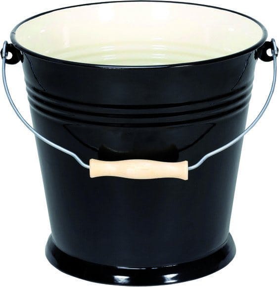 Eimer 'Triest' 10 l Emaille schwarz innen creme