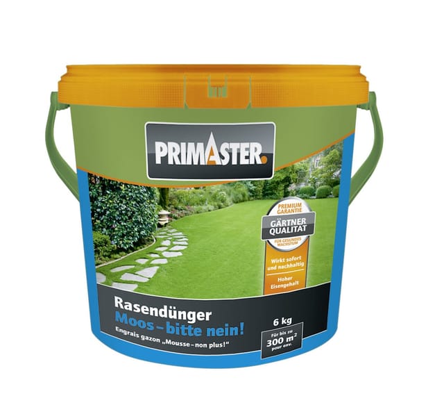 Primaster - Rasendünger Moosverdränger mineralisch 6kg 300 m² Langzeitwirkung