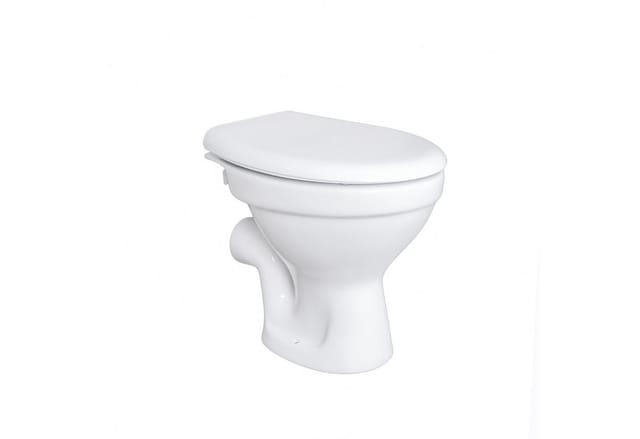 Stand wc Toilette Abgang Waagerecht Wand Tiefspüler Stehend + Softclose-Deckel