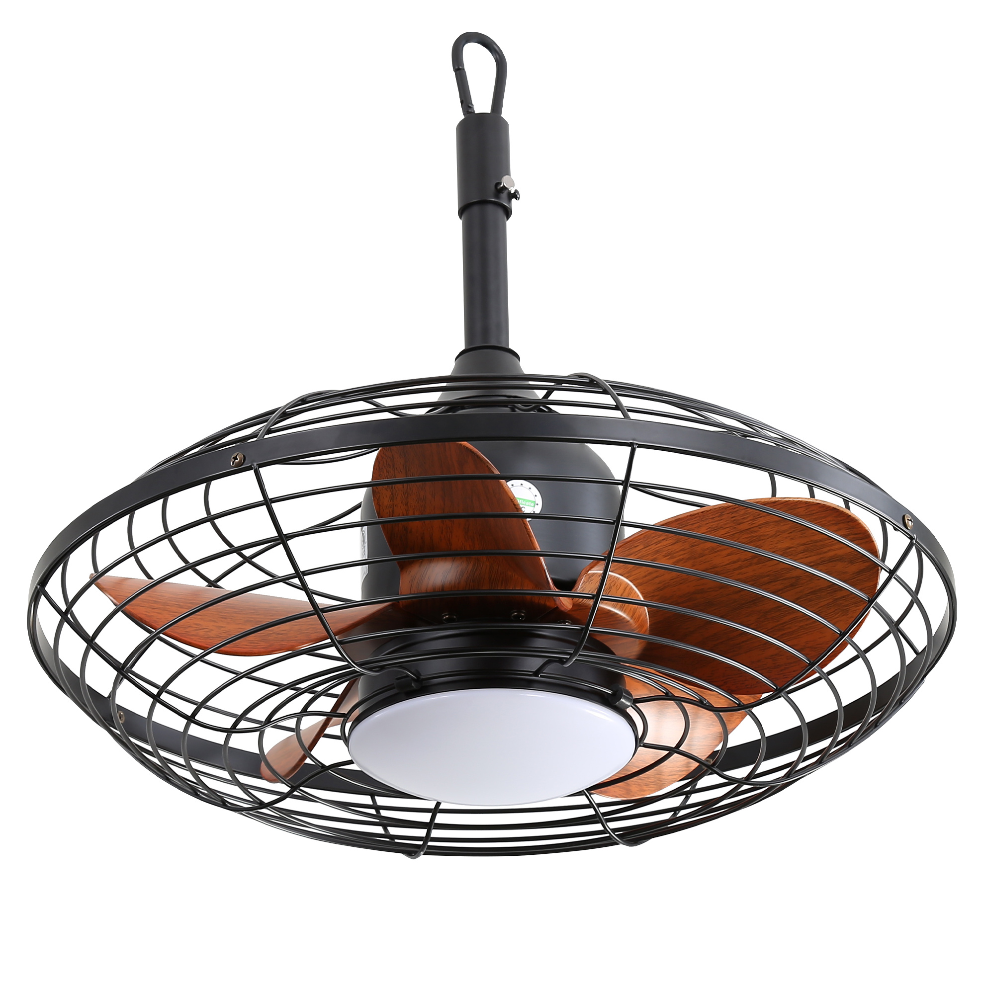 Deckenventilator 50 Cm Schwarz Aus Abs Und Stahl Mit Fernbedienung, Led, Timer Und Reversibler Funktion