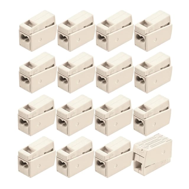 Vasalat - wago 224 Leuchtenklemmen Klemmen 2 polig, 1-2,5mm² mit 3 Klemmstellen, Kunststoff weiß 16 Stück