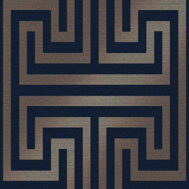 Next METALLIC GREEK KEY Blau Vliestapete 10mx52cm