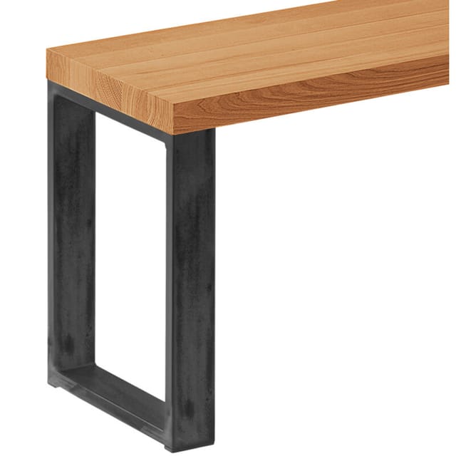 Sitzbank Esszimmer Holzbank 30x100x47 cm, Möbelfüße Simple Rohstahl mit Klarlack / Rustikal, LSB-01-A-003-100-0000S - Lamo Manufaktur
