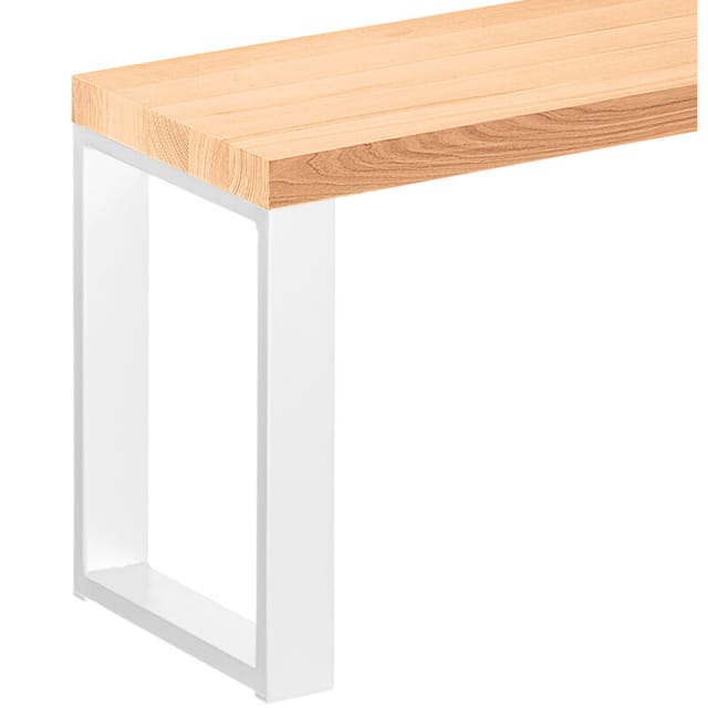 Lamo Manufaktur - Sitzbank Esszimmer Holzbank 30x60x47 cm, Möbelfüße Simple Weiss / Natur, LSB-01-A-002-60-9016S
