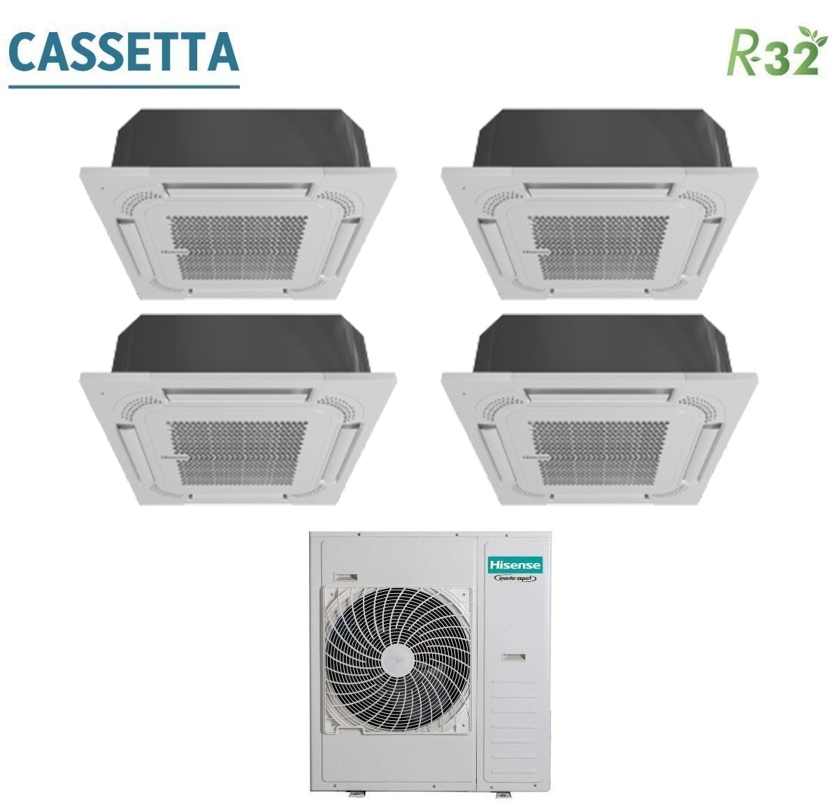 Klimaanlage Hisense Quadri Split A Cassetta 12.5 Kw Kühlung 13.5 Kw Heizung