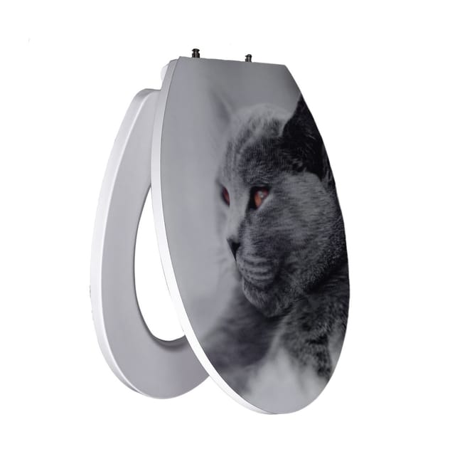 Primaster - WC-Sitz mit Absenkautomatik Katze 3D weiß WC-Sitz