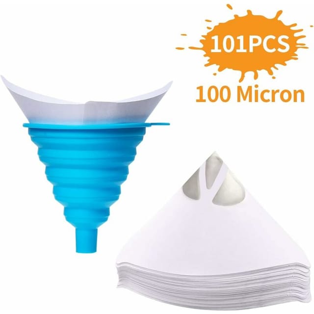 100 Stück Lackfilter mit 1 Stück Silikonfilter zum Filtern von Autolacken (100 Stück)