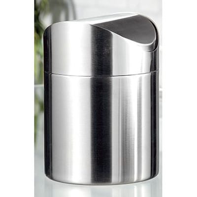 Tischabfallbehälter ® SWING rund 12 x 16,5 cm (D. x H 1,2l Edelstahl 18/10 silber 1 Sortierfach