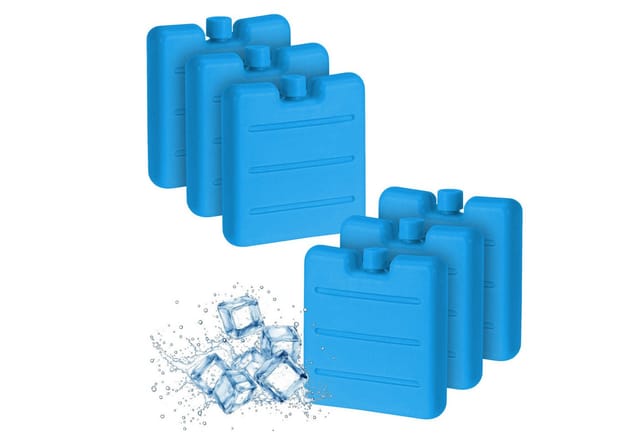 Spetebo - Mini Kühlakkus 6er Set blau - je 8 x 7 cm - Kleine Kühl Elemente mit flachem Design