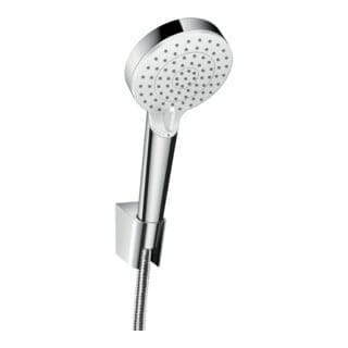 Hansgrohe Crometta - Duschset Vario 9 L/Min. mit Hälter Porter, 2 Stromarten, Weiß/Chrom 26694400