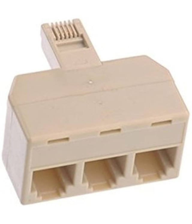 Trade Shop Traesio - Trade Shop - splitter telefon splitter adapter 3 ausgänge buchse stecker RJ-11 -