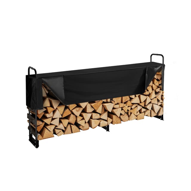 Kaminholzregal Metall 259x36x117cm Brennholzregal Stahlrahmen Pulverbeschichtet Kaminholzunterstand 300kg Mit Wasserdichter Abdeckung Stapelhilfe Holzunterstand Für Veranda Garten Terrasse Hof - Vevor