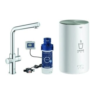 Red Duo Armatur und Boiler Größe m, L-Auslauf, 30327001 - Grohe