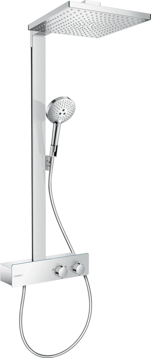 Raindance e - Duschsäule Showerpipe 300 mit Thermostatbatterie 350, EcoSmart 9 l/min, verchromt 27362000 - Hansgrohe