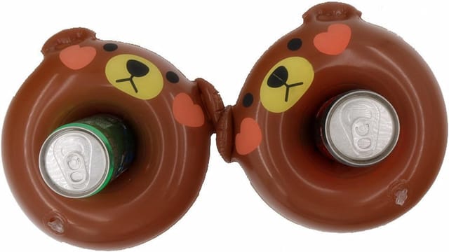 Ersandy - Schwimmende Poolbar, aufblasbare Poolmatratze, niedlicher Bär, aufblasbarer Getränkehalter für Pool, Schwimmer, Getränkehalter, Boot,
