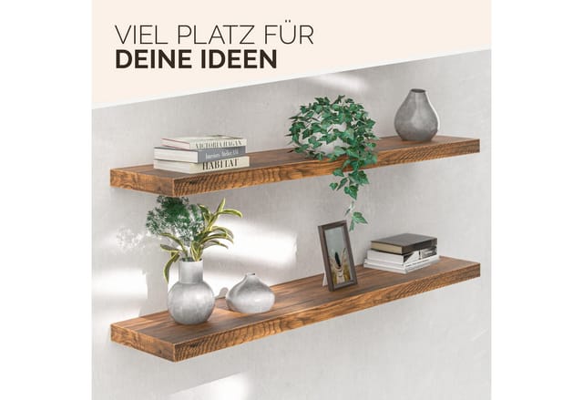 2er Sets Schweberegale 2er Set dunkle Eiche, 110cm