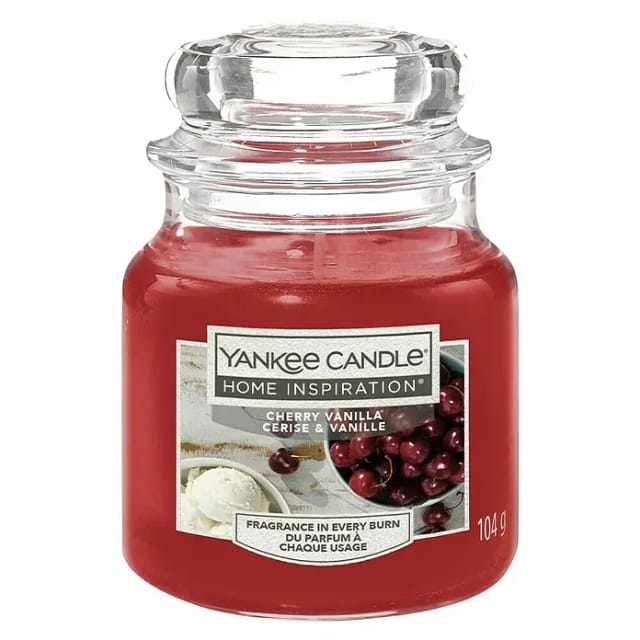 Yankee Candle Duftkerze Kleines Glas Cherry Vanilla 104 g, rot Duft Kerze